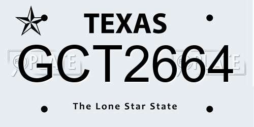 GCT2664 Texas License Plate