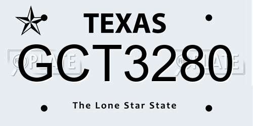GCT3280 Texas License Plate