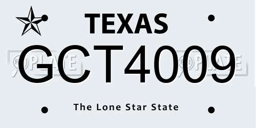 GCT4009 Texas License Plate