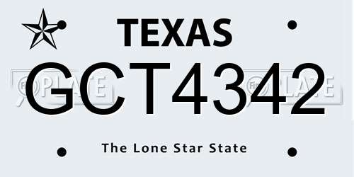 GCT4342 Texas License Plate
