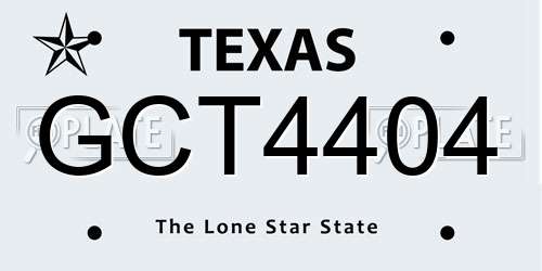 GCT4404 Texas License Plate