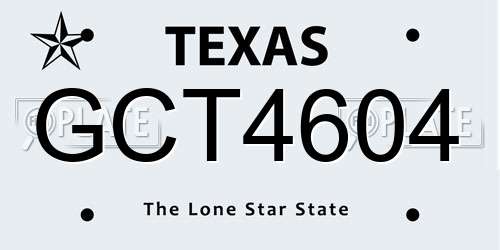 GCT4604 Texas License Plate