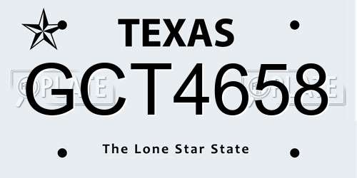 GCT4658 Texas License Plate