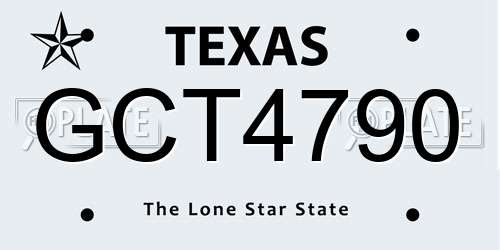 GCT4790 Texas License Plate