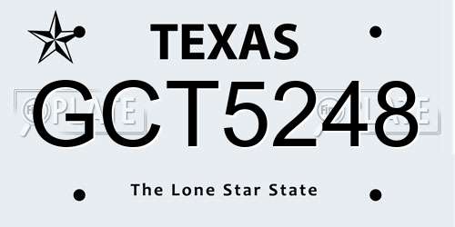 GCT5248 Texas License Plate