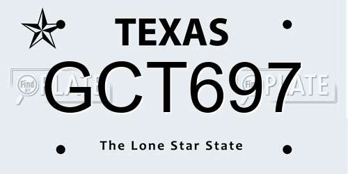 GCT697 Texas License Plate