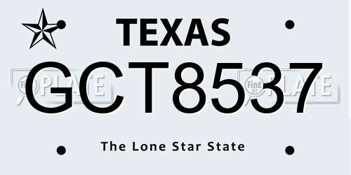 GCT8537 Texas License Plate