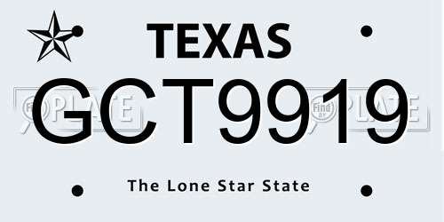 GCT9919 Texas License Plate