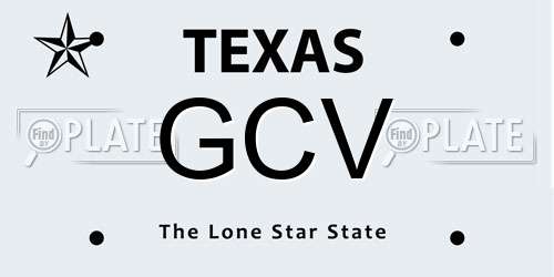 GCV Texas License Plate