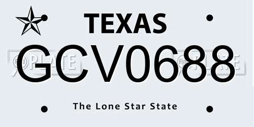 GCV0688 Texas License Plate