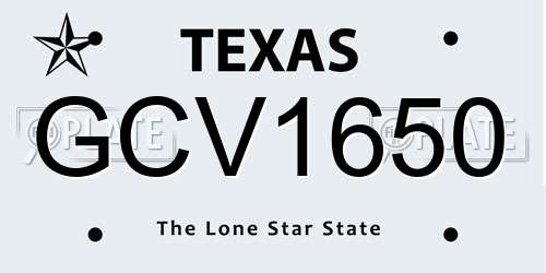 GCV1650 Texas License Plate