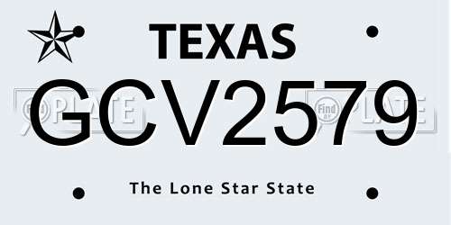 GCV2579 Texas License Plate