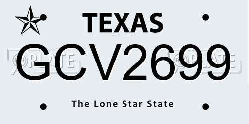 GCV2699 Texas License Plate