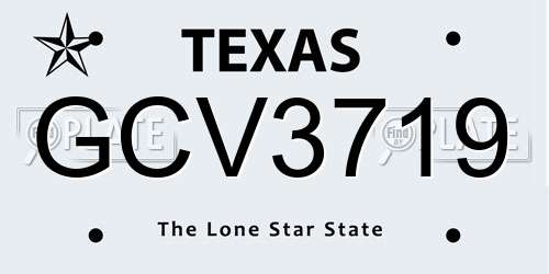 GCV3719 Texas License Plate