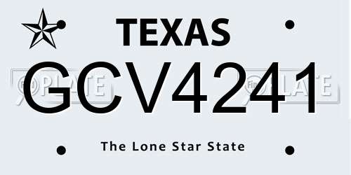GCV4241 Texas License Plate