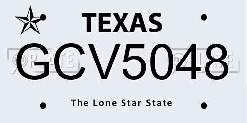 GCV5048 Texas License Plate