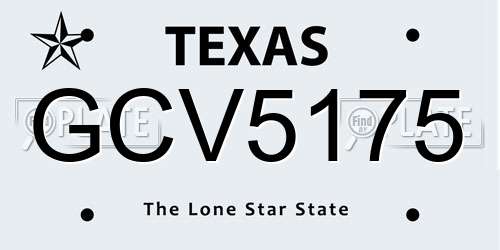 GCV5175 Texas License Plate