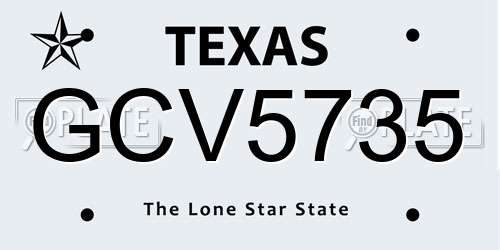 GCV5735 Texas License Plate