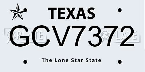 GCV7372 Texas License Plate