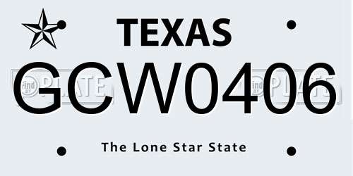 GCW0406 Texas License Plate