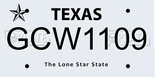 GCW1109 Texas License Plate