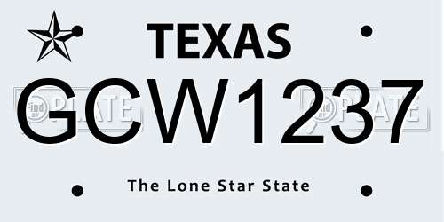 GCW1237 Texas License Plate