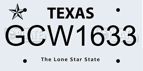 GCW1633 Texas License Plate