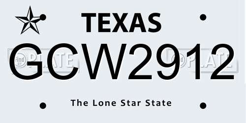 GCW2912 Texas License Plate