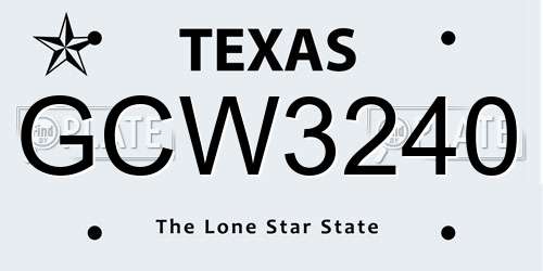 GCW3240 Texas License Plate