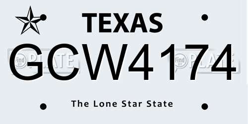 GCW4174 Texas License Plate