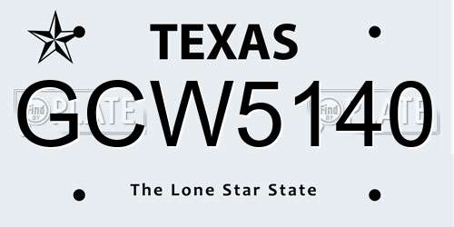 GCW5140 Texas License Plate