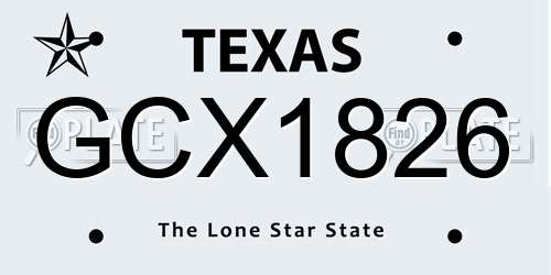 GCX1826 Texas License Plate