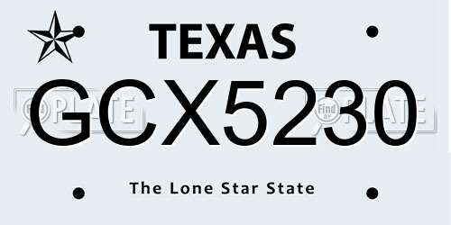 GCX5230 Texas License Plate