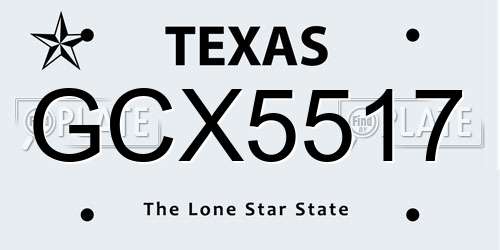 GCX5517 Texas License Plate