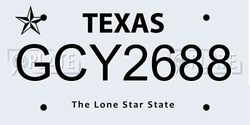 GCY2688 Texas License Plate