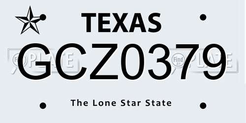 GCZ0379 Texas License Plate
