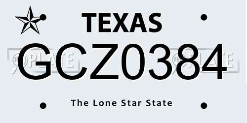 GCZ0384 Texas License Plate
