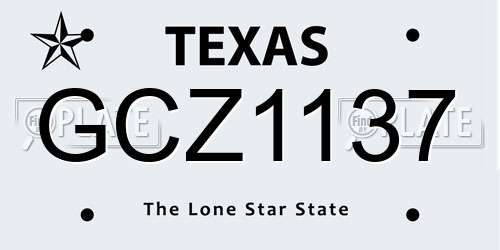 GCZ1137 Texas License Plate