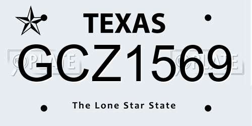 GCZ1569 Texas License Plate