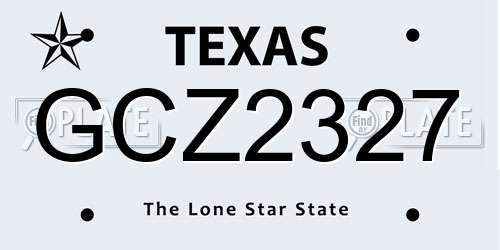 GCZ2327 Texas License Plate
