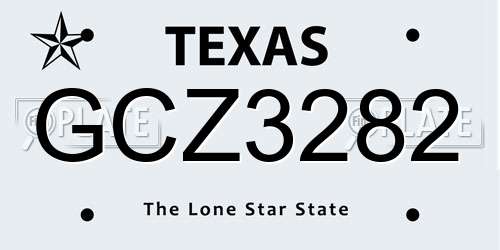 GCZ3282 Texas License Plate