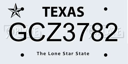 GCZ3782 Texas License Plate