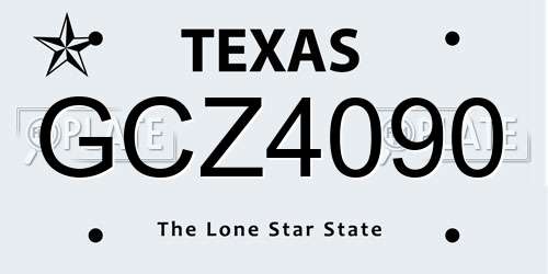 GCZ4090 Texas License Plate