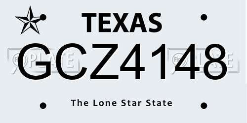 GCZ4148 Texas License Plate