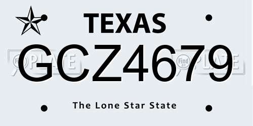 GCZ4679 Texas License Plate