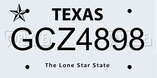 GCZ4898 Texas License Plate