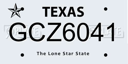 GCZ6041 Texas License Plate