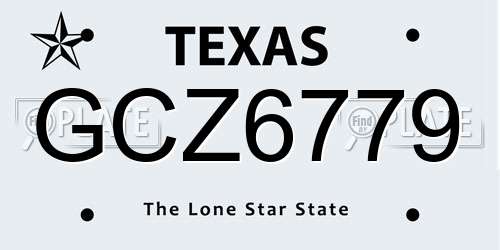 GCZ6779 Texas License Plate