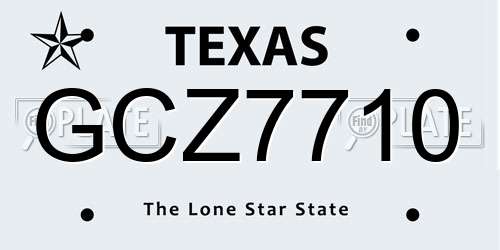 GCZ7710 Texas License Plate