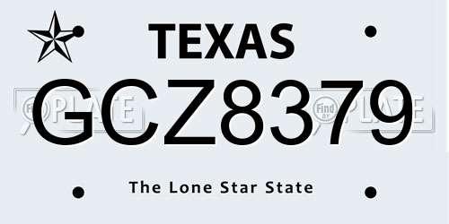GCZ8379 Texas License Plate